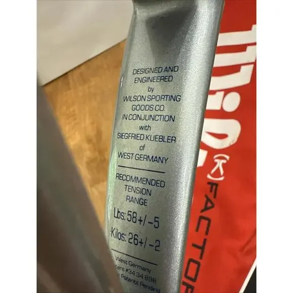 Wilson Profile 3.6 si Dual Taper Beam 4 5/8 Grip Tennis Racquet With Carry Case - Picture 3 of 15